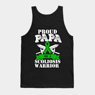 Proud Papa Of A Scoliosis Warrior Awareness Ribbon Father Tank Top